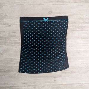 Vexy Polka Dot Skull Black and Turquoise Tube Top Size S